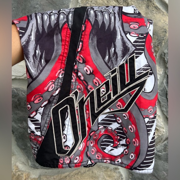 Y2K O'Neill Board Shorts Mens Size 34 Pirate Skull Kracken Octopus Spell Out - Picture 1 of 4